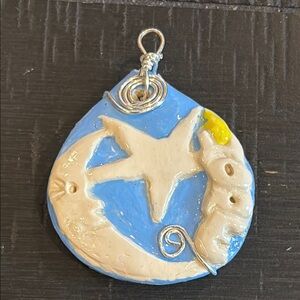 Handcrafted Blue and Cream Hope Pendant
